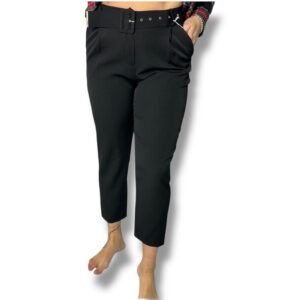 Pantalone Vita Media con Fibbia e Pince modello Tapered