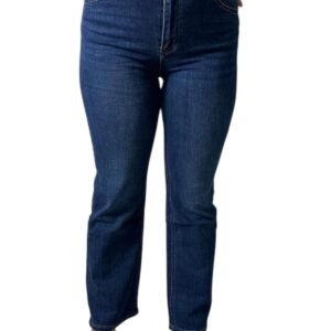 Jeans Vita Alta Straight Leg Blu Scuro