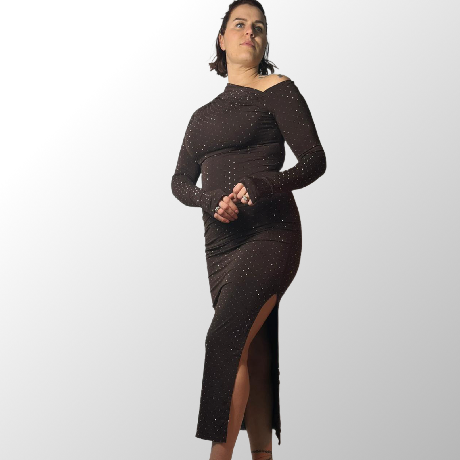 Dress Asimmetrico LUMINA con microstrass
