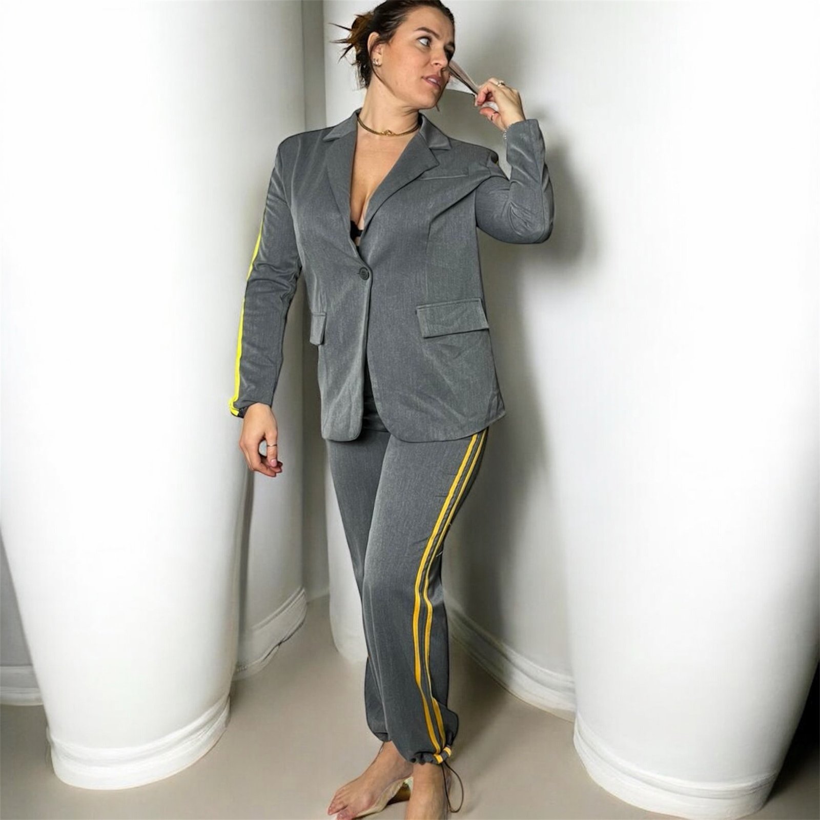 Giacca Blazer Sporty-Stripe con Bande Laterali - immagine 3