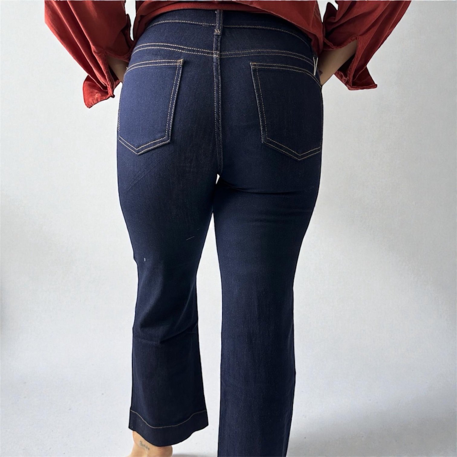 Jeans Flare Bootcut Denim Scuro - immagine 3