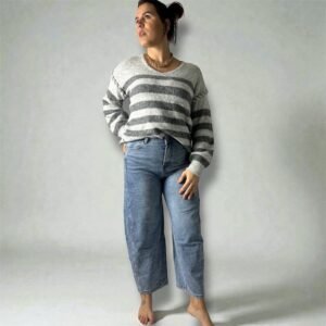 Jeans Balloon Vita Alta Baggy Cropped