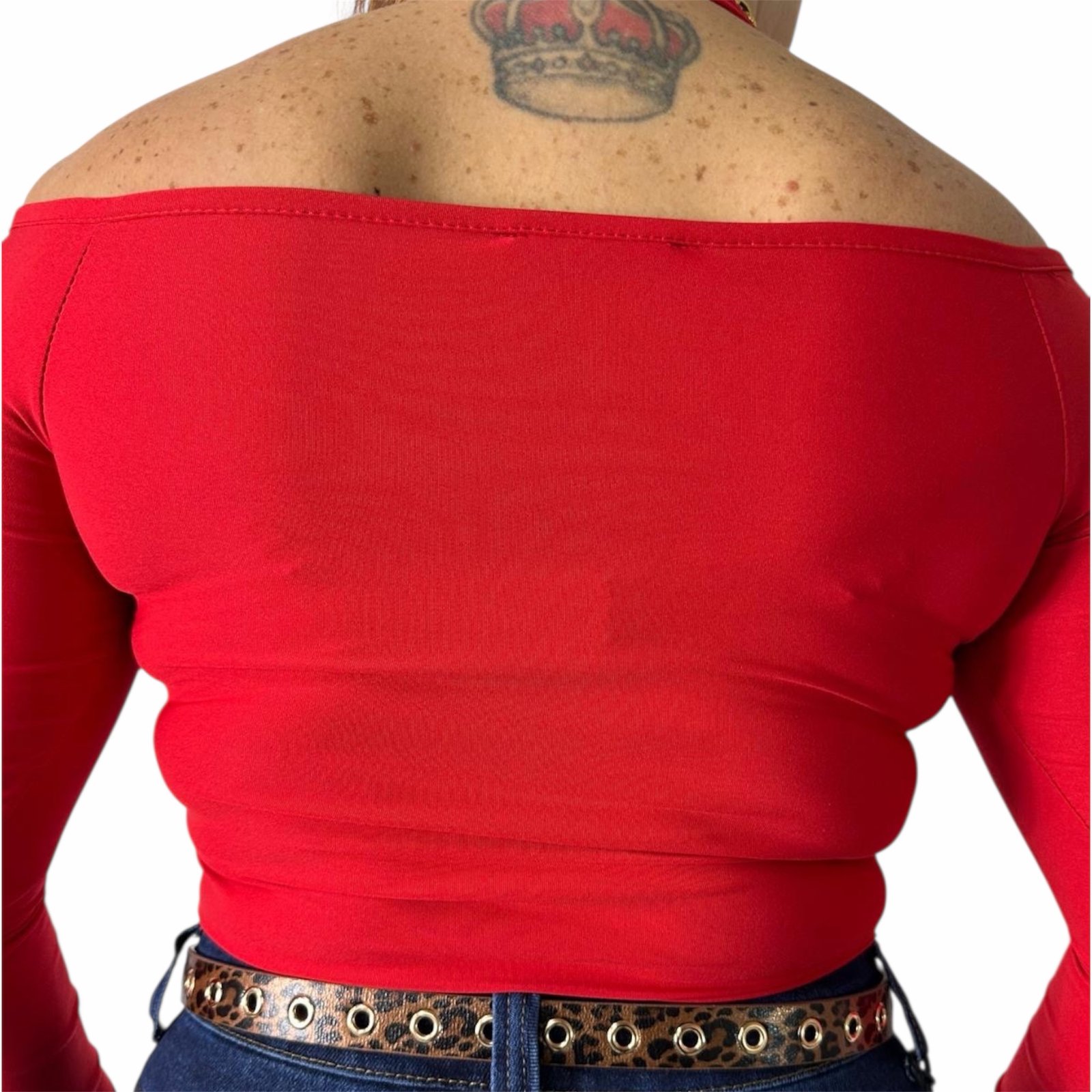 Body Elegante Halterneck Manica Lunga e Spalle Nude - immagine 3