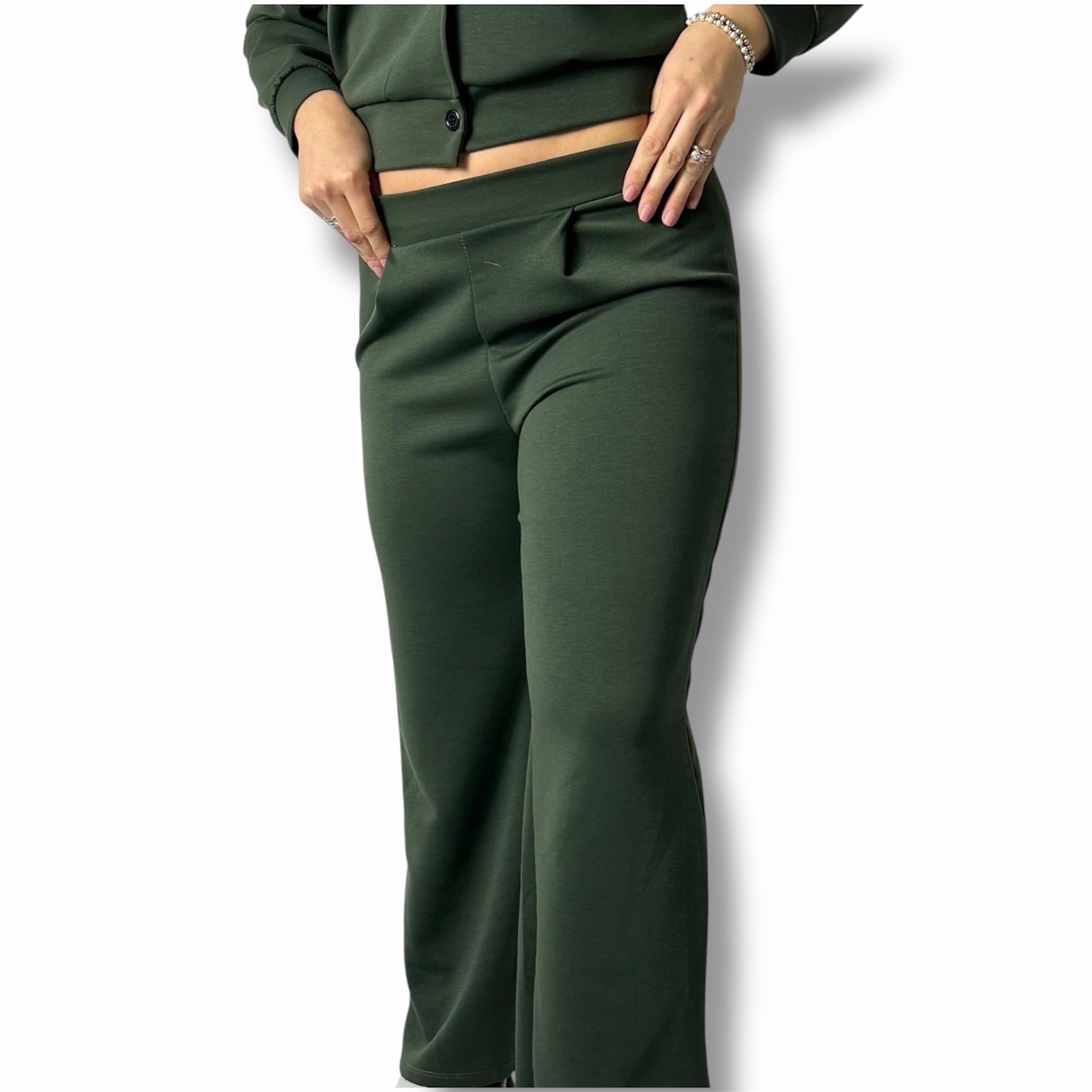 Completo Tuta Sporty-Chic Cardigan e Pantaloni Palazzi - immagine 2