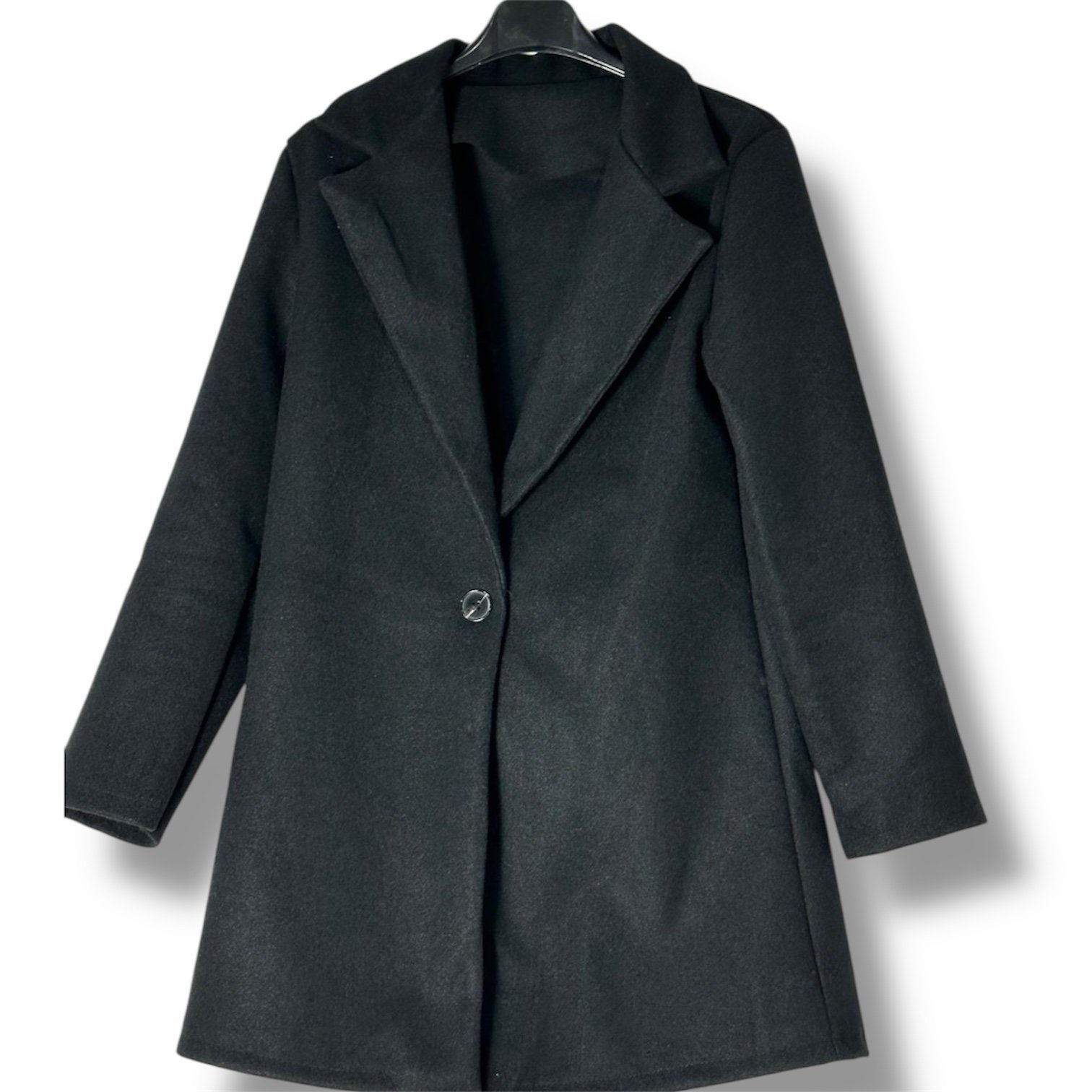 Cappotto Donna Nero Invernale Elegante Collo a Revers - immagine 3