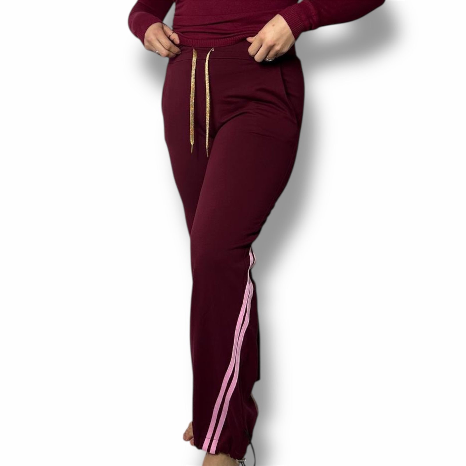 Pantaloni Tuta Cargo Oversize con Doppia Banda