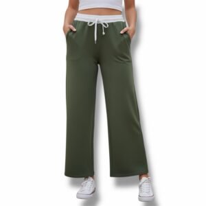 Pantaloni Sportivi Vita Alta Gamba Larga