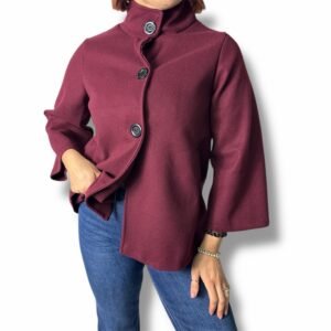 Cappottino a collo Coreano in Linea Svasata