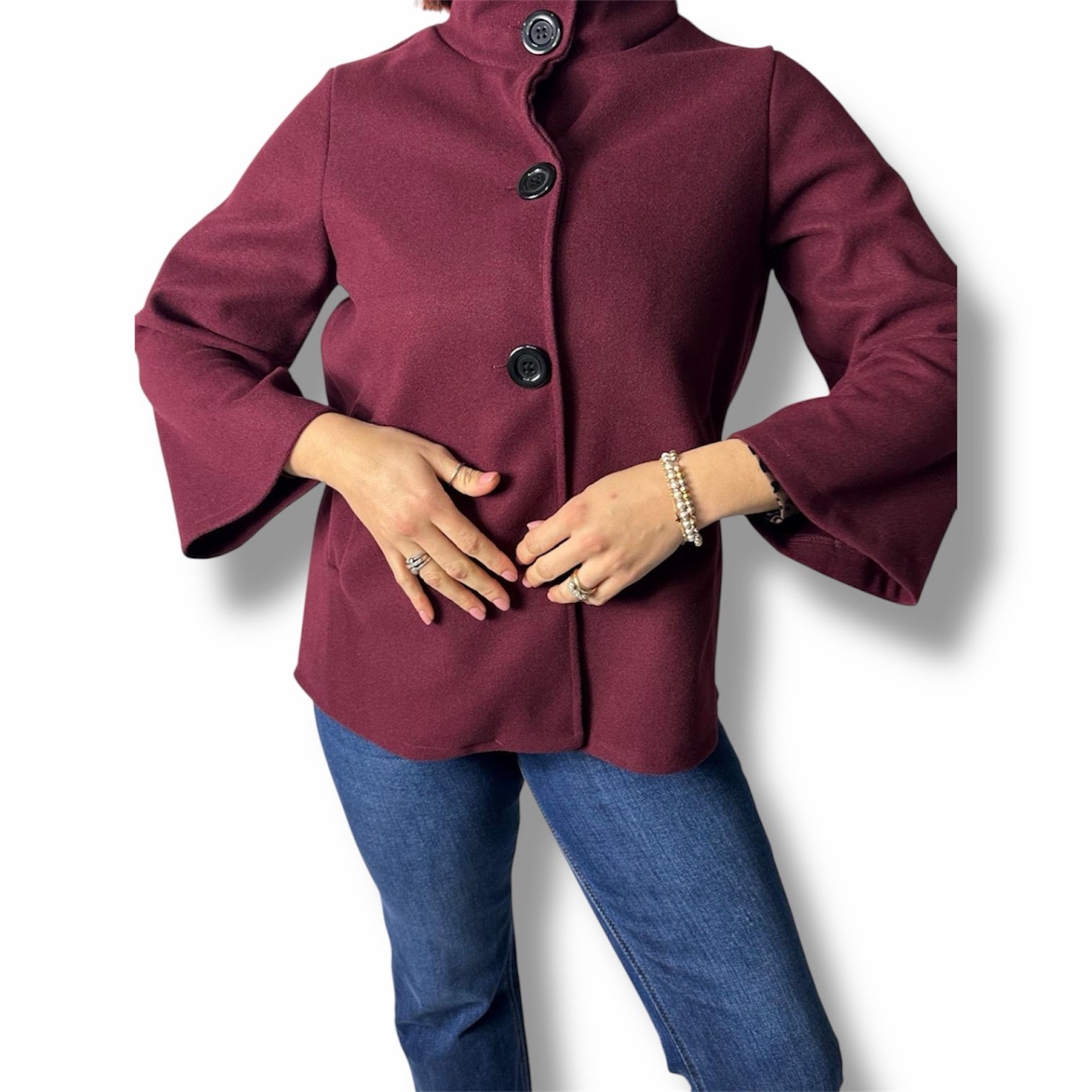 Cappottino a collo Coreano in Linea Svasata - immagine 2